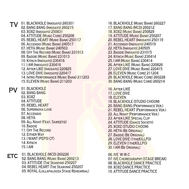 Blu-ray IVE 2026 SPECIAL EDITION  - BANG BANG / XOXZ / ATTITUDE / REBEL HEART / HEYA / After LIKE / LOVE DIVE 他 - アイヴ アイブ ブルーレイ