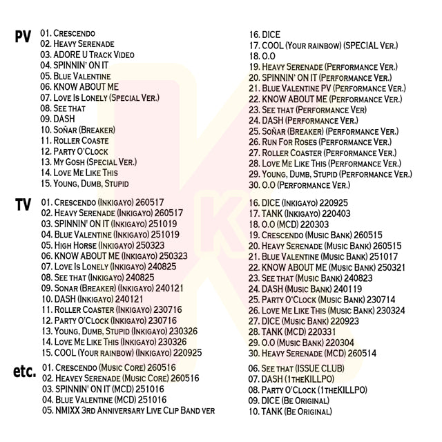 Blu-ray NMIXX 2026 SPECIAL EDITION - Heavy Serenade / Blue Valentine / KNOW ABOUT ME / High Horse / See that? / DASH 他 - エンミックス KPOP ブルーレイ