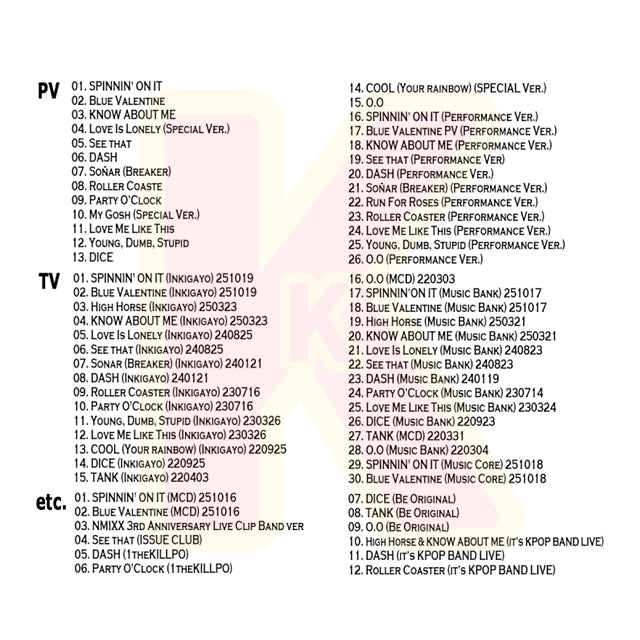 Blu-ray NMIXX 2025 2nd SPECIAL EDITION - Blue Valentine / KNOW ABOUT ME / High Horse / See that? / DASH 他 - エンミックス KPOP ブルーレイ