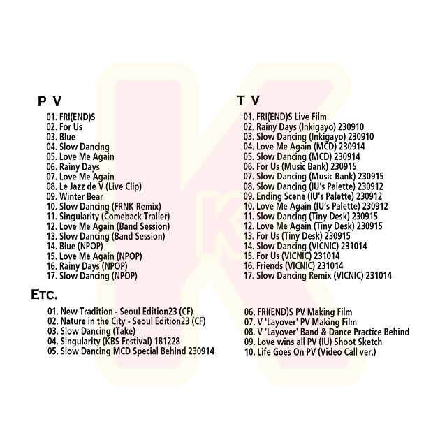 Blu-ray バンタン V 2024 SPECIAL EDITION - FRI(END)S Layover  Slow Dancing  Love Me Again  Rainyu Days - V ヴィ テテ キムテヒョン BANGTAN ブルーレイ