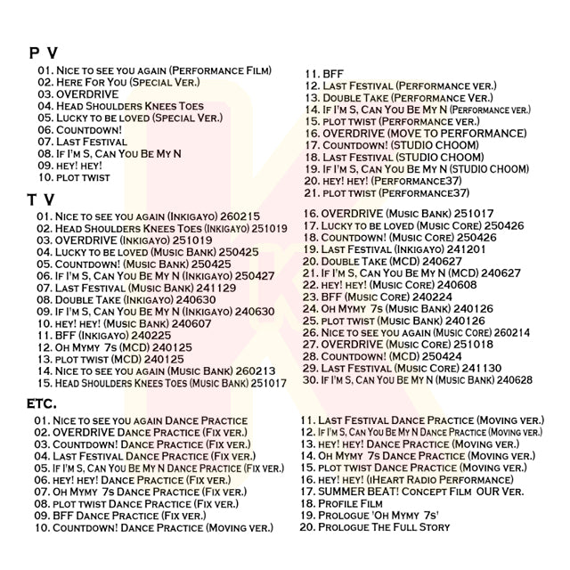 Blu-ray TWS 2026 SPECIAL EDITION - NICE TO SEE YOU AGAIN / OVERDRIVE / Countdown! / Last Festival / If I’m S, Can You Be My N? / hey! hey! / Plot Twist 他 - トゥアス KPOP ブルーレイ