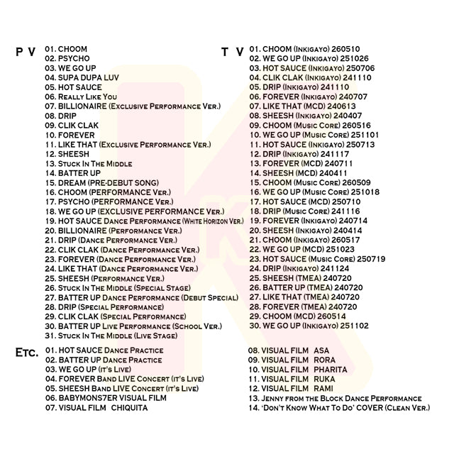 Blu-ray BABYMONSTER 2026 SPECIAL EDITION -  CHOOM / WE GO UP / HOT SAUCE / DRIP / CLIK CLAK / FOREVER / SHEESH / BATTER UP 他 - ベイビーモンスター KPOP ブルーレイ
