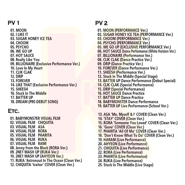 Blu-ray BABYMONSTER 2026 2nd BEST PV Ver.3  -  MOON / I LIKE IT / SUGAR HONEY ICE TEA / CHOOM / WE GO UP / HOT SAUCE / DRIP 他 - ベイビーモンスター KPOP ブルーレイ