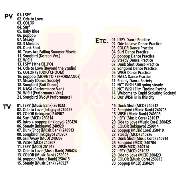 Blu-ray NCT WISH 2026 2nd SPECIAL EDITION - I SPY  Ode to Love  COLOR poppop Miracle Steady Songbird WISH Sail Away 他 - エヌシーティー ウィッシュ KPOP ブルーレイ