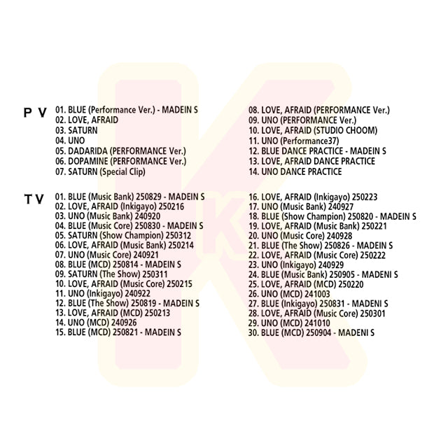 Blu-ray MADEIN 2025 2nd SPECIAL EDITION - BLUE / LOVE, AFRAID / UNO 他 - メイディン マシロ ミユ スヘ イェソ ガウン セリナ ナゴミ KPOP ブルーレイ