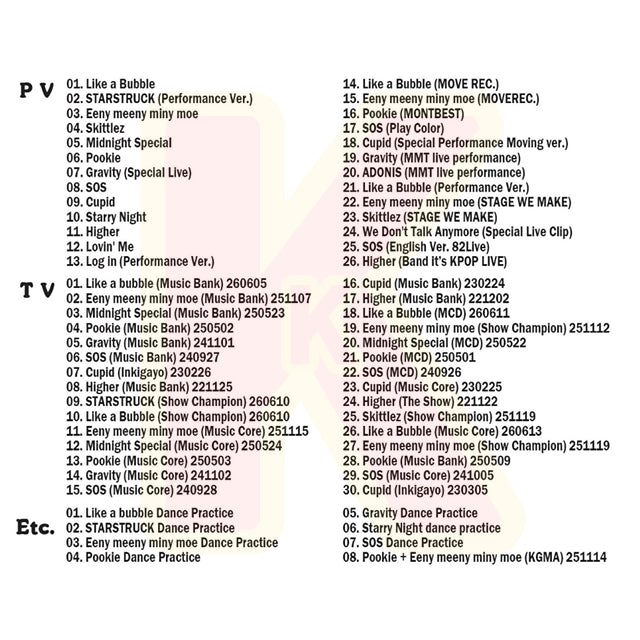 Blu-ray FIFTY FIFTY 2026 SPECIAL EDITION - Like a Bubble / Eeny meeny miny moe / Pookie / SOS / Cupid 他 -フィフティーフィフティー KPOP ブルーレイ