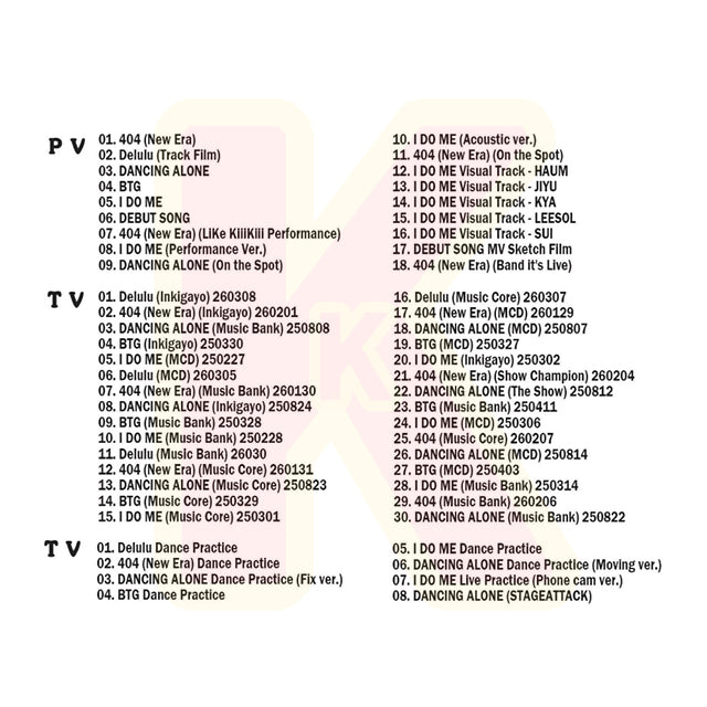 Blu-ray KiiiKiii 2026 SPECIAL EDITION - 404 (New Era) / DANCING ALONE / BTG / I DO ME 他 - キキ KPOP ブルーレイ