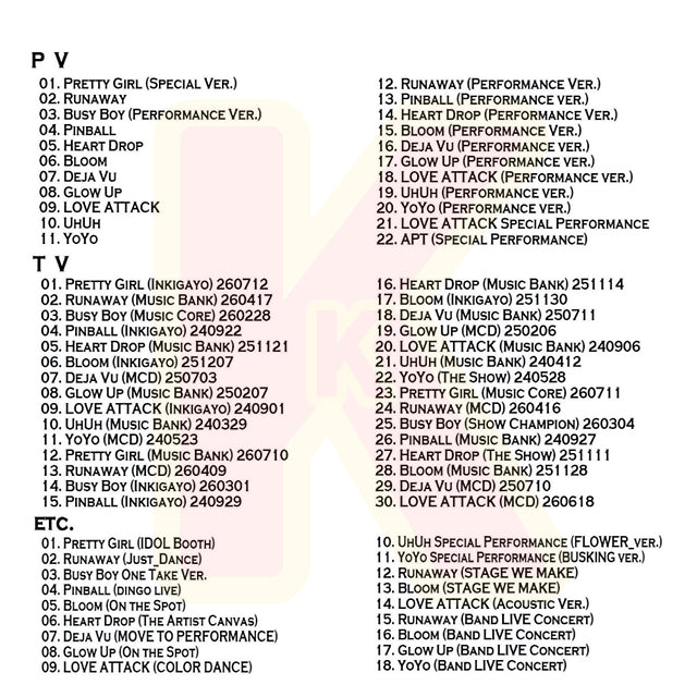 Blu-ray RESCENE 2026 2nd SPECIAL EDITION  - Pretty Girl / Runaway / Pinball / Bloom / déjà vu / LOVE ATTACK - リセンヌ KPOP ブルーレイ