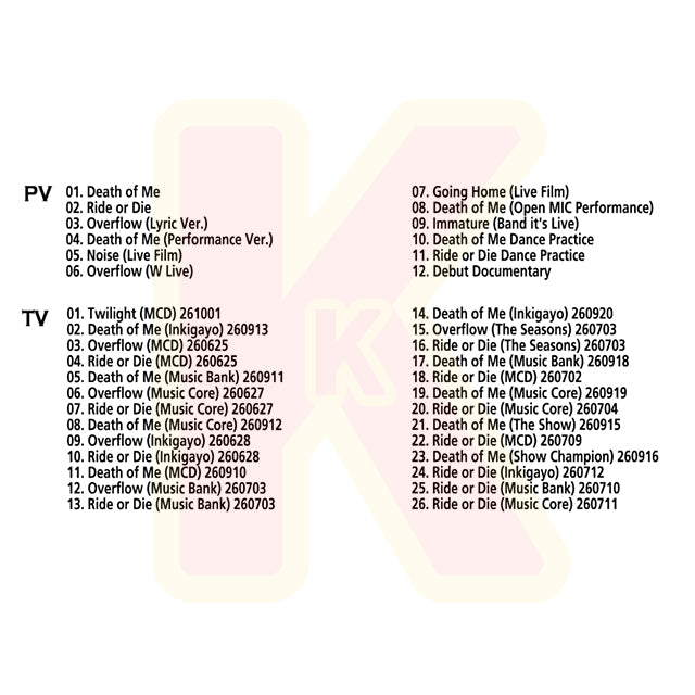Blu-ray EVAN 2026 SPECIAL EDITION - Death of Me / Ride or Die / Overflow -  エヴァン ENHYPEN エンハイフン ヒスン KPOP ブルーレイ