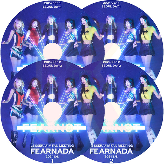 K-POP DVD LE SSERAFIM 2024 FAN MEETING -FEARNADA- 4枚SET 2024.05.11/12 日本語字幕あり LESSERAFIM ルセラフィム KPOP DVD