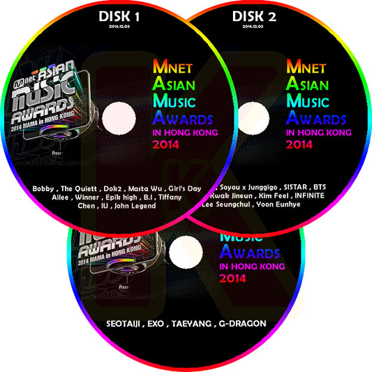 K-POP DVD 2014 MAMA Mnet Asia Music Awards 3枚SET 2024.12.03  音楽番組 Awards