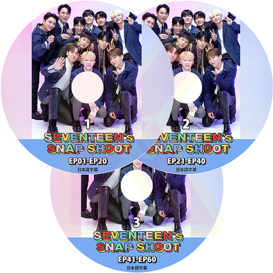 K-POP DVD SEVENTEEN SNAP SHOOT 3枚SET EP01-EP60 日本語字幕あり SEVENTEEN セブンティーン セブチ KPOP DVD