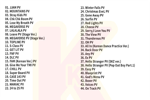 K-POP DVD STRAY KIDS 2024 BEST PV / BEST TV 4枚SET - JJAM Chk Chk Boom Lose My Breath LALALALA S-Class CASE 144 MANIAC 他 - ストレイキッズ KPOP DVD