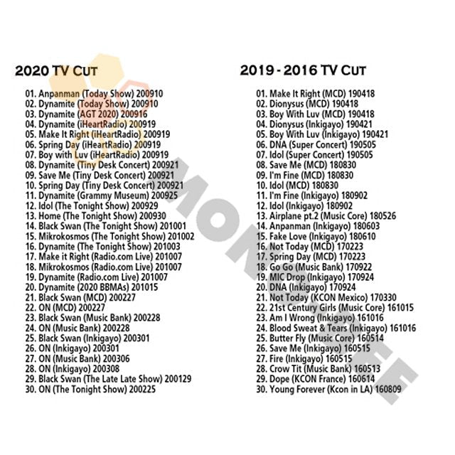 [Blu-ray] BTS 2020 2nd TV COLLECTION - Dynamite/ Make It Right/ BLAK Swan - BTS [Blu-ray] - mono-bee