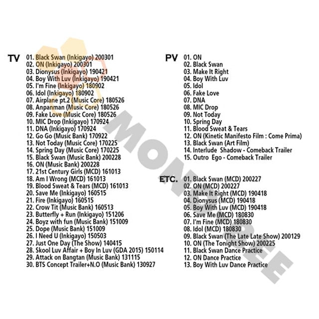 [Blu-ray] BTS 2020 SPECIAL EDITION -MAP OF THE SOUL 7/ Black Swan/ON -BTS 防弾少年団 バンタン [Blu-ray] - mono-bee