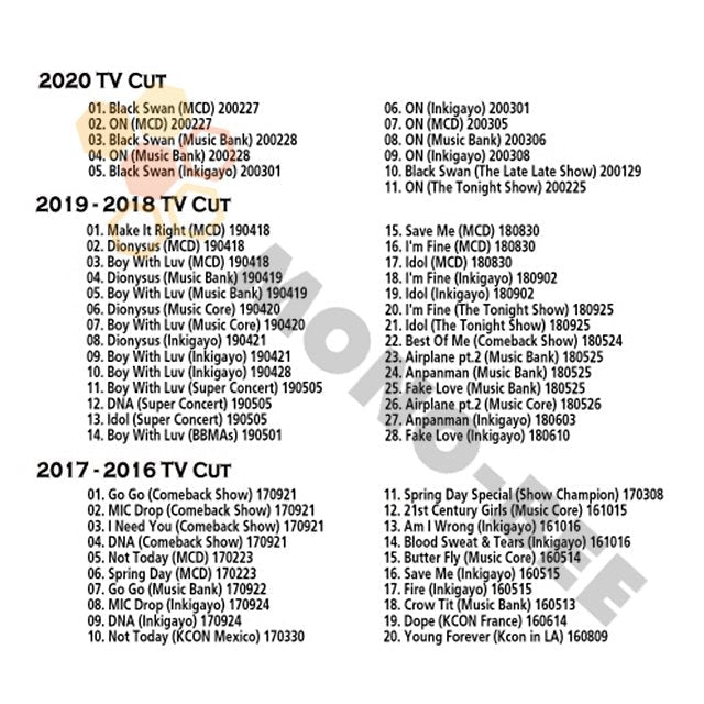 [Blu-ray] BTS 2020 TV COLLECTION - ON/ Black Swan/ Save Me - BTS [Blu-ray] - mono-bee