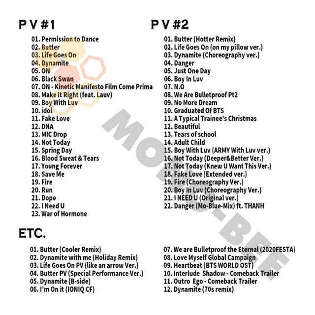 [Blu-ray] BTS 2021 2nd BEST PV COLLECTION - Permission to Dance/BUTTER- BTS 防弾少年団 バンタン [Blu-ray] - mono-bee