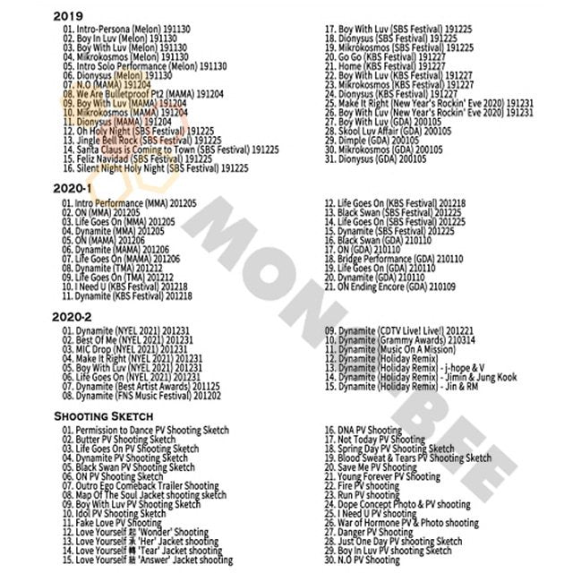 【Blu-ray】 BTS 2021 MASTER Collection PART7 2019-2020 AWARDS/ SHOOTING SKETCH - ON Black Swan Boy With Luv - 防弾少年団 バンタン BTS ブルーレイ - mono-bee