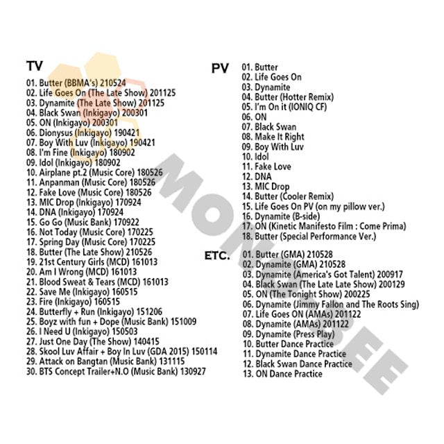 [Blu-ray] BTS 2021 SPECIAL EDITION -BUTTER/ Life Goes On/Dynamite/Black Swan -BTS 防弾少年団 バンタン [Blu-ray] - mono-bee