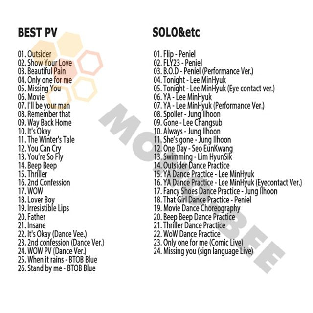 【Blu-ray】BTOB 2021 BEST PV COLLECTION -OUT SIDER/Show Your Love/BEST PV/SOLO&etc-BTOB [Blu-ray] - mono-bee