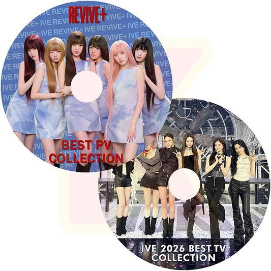 K-POP DVD IVE 2026 BEST PV & BEST TV 2枚SET - BANG BANG / XOXZ / ATTITUDE / REBEL HEART / HEYA / After LIKE / LOVE DIVE 他 - IVE アイブ KPOP DVD