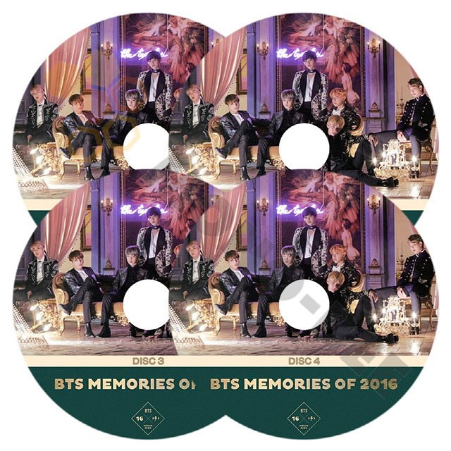 【K-POP DVD] BTS MEMORIES OF 2016 4枚セット防弾少年団 バンタン RM ジン JIN シュガ SUGA ジェイホープ J-HOPE ジミン JIMIN テヒョン V ジョングク JUNGKOOK 音楽収録DVD - mono-bee