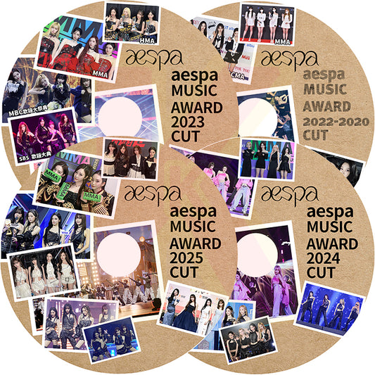 K-POP DVD aespa 2020-2025 MUSIC Awards CUT 4枚Set エスパ カリナ ジゼル ウィンター ニンニン 年末年始歌謡祭 授賞式 KPOP DVD